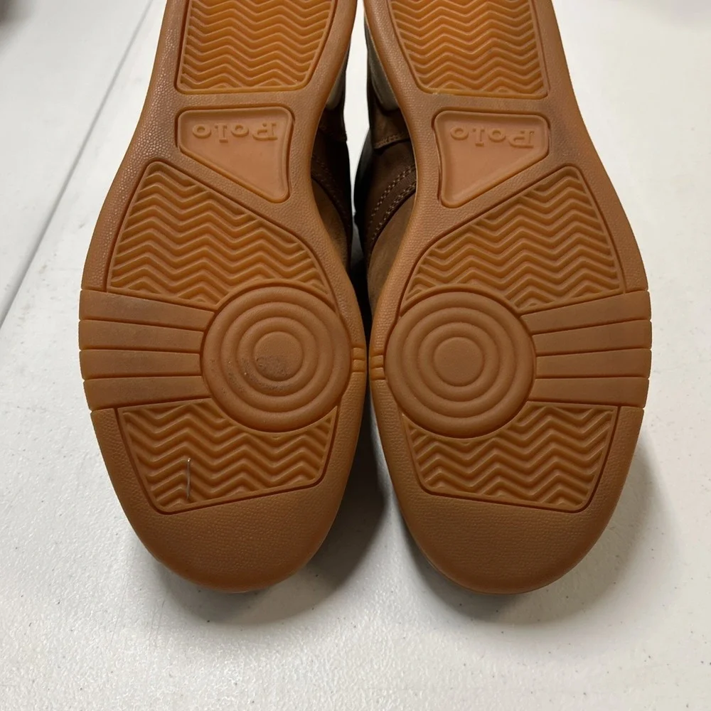 Polo Ralph Lauren Sneaker Boot Brown Leather Chukka Lace Up Size 8.5 Preppy‎